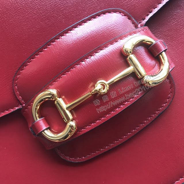 Gucci包 古馳新款手袋 大號 1955馬銜扣托特包 Gucci手提女包 621144 黑色皮  gdj1157